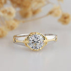 1.50CT Round Cut Moissanite Celtic Style 14K Solid Gold Wedding Solitaire Ring For Women - JBR Jeweler