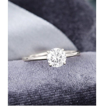 1.50CT Round Cut White Gold Solitaire Delicate Promise Moissanite Engagement Ring - JBR Jeweler