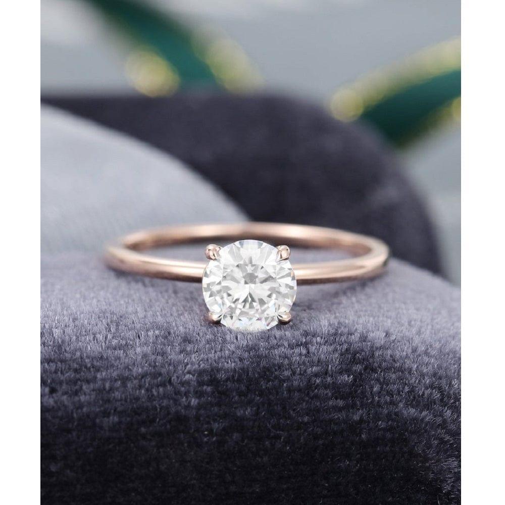 1.50CT Round Cut White Gold Solitaire Delicate Promise Moissanite Engagement Ring - JBR Jeweler