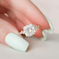 1.5CT Cushion Lab-Grown Solitaire Diamond Delicate Halo Engagement Ring - JBR Jeweler