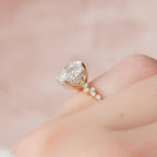 1.5CT Cushion Lab-Grown Solitaire Diamond Delicate Halo Engagement Ring - JBR Jeweler