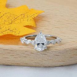 1.5Ct Pear Shaped Lab Grown-CVD Diamond Engagement Ring in Gold - JBR Jeweler