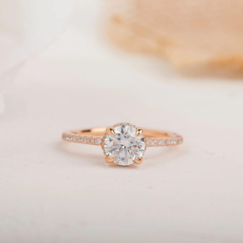 1.5CT Round Cut Lab-Grown Diamond Edge Prong Engagement Ring - JBR Jeweler