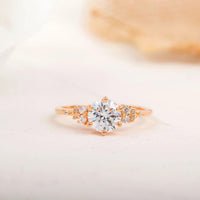 1.5CT Round Cut Lab-Grown Diamond Side Stone Engagement Ring - JBR Jeweler