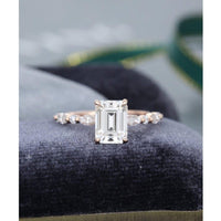 1.70CT Emerald Cut Solitaire Moissanite Engagement Ring Anniversary Gift For Women - JBR Jeweler