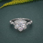 Stunning 1.00CT Flower Engagement Ring