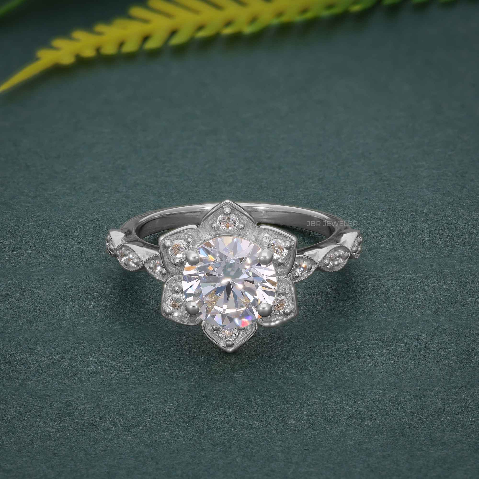 Stunning 1.00CT Flower Engagement Ring