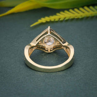 1.00CT Pear Cut Halo Set Twisted Lab Grown Engagement Ring