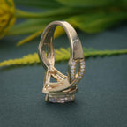 1.00CT Pear Cut Rose Gold Halo Set Twisted Diamond Moissanite Engagement Ring - JBR Jeweler