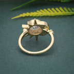 1.00CT Round Cut Unique Rose Gold Bridal Celestial Wedding Alternative Star Moissanite Engagement Ring - JBR Jeweler