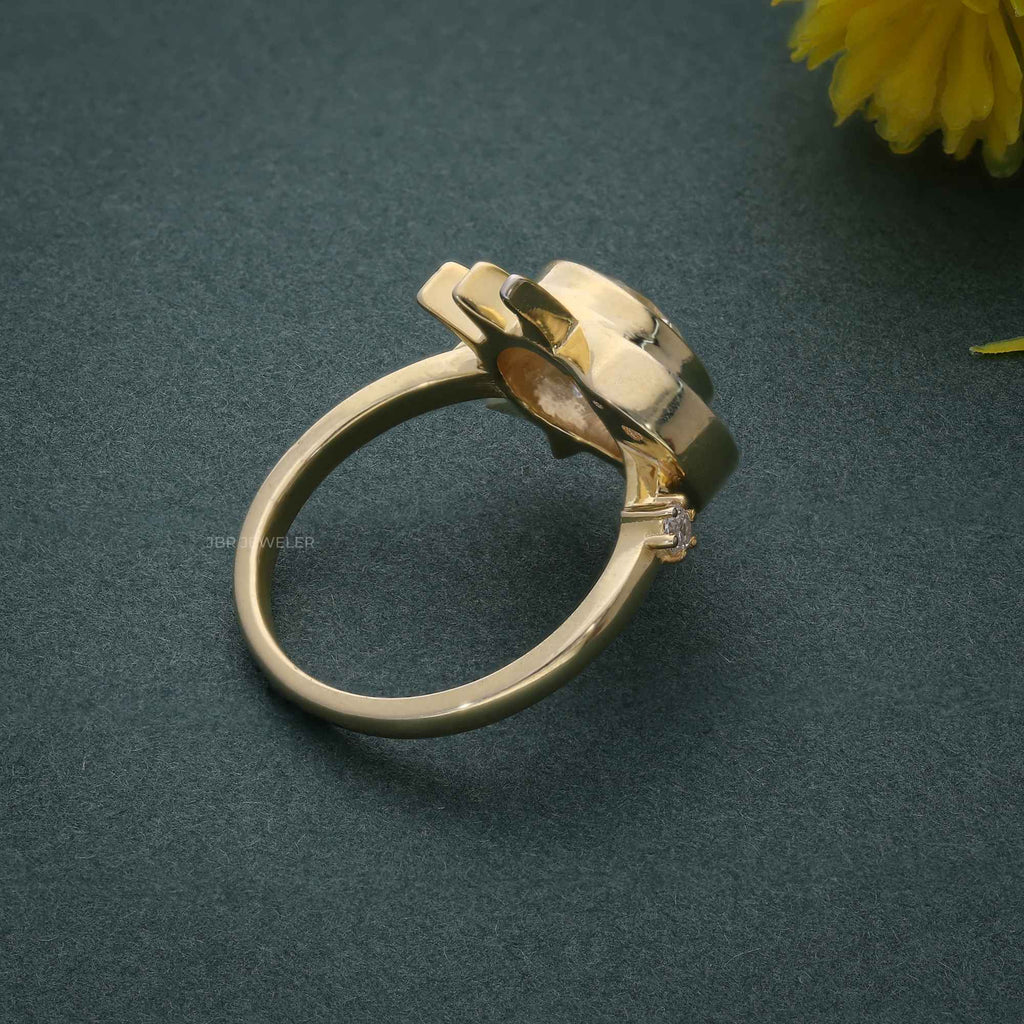 1.00CT Round Cut Unique Rose Gold Bridal Celestial Wedding Alternative Star Moissanite Engagement Ring - JBR Jeweler