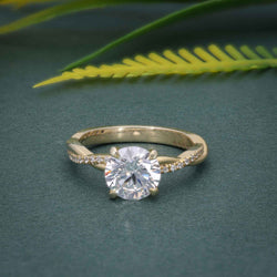 1.00CT Twisted Pave Lab Grown Diamond Ring