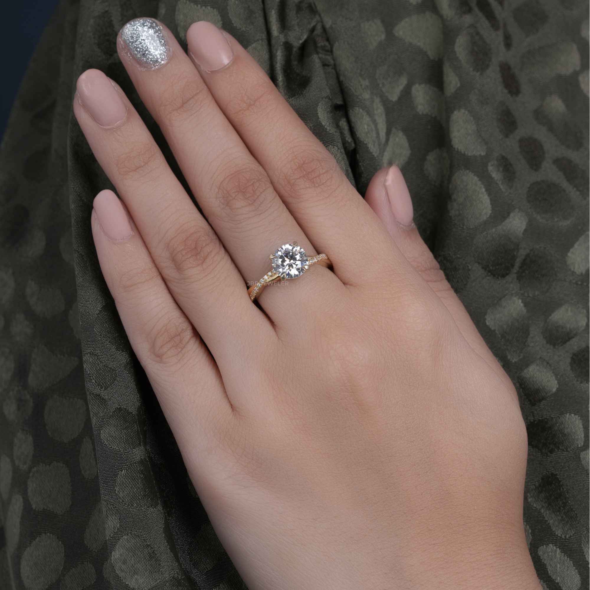 Twisted Band 1.00CT Lab Grown Engagement Ring