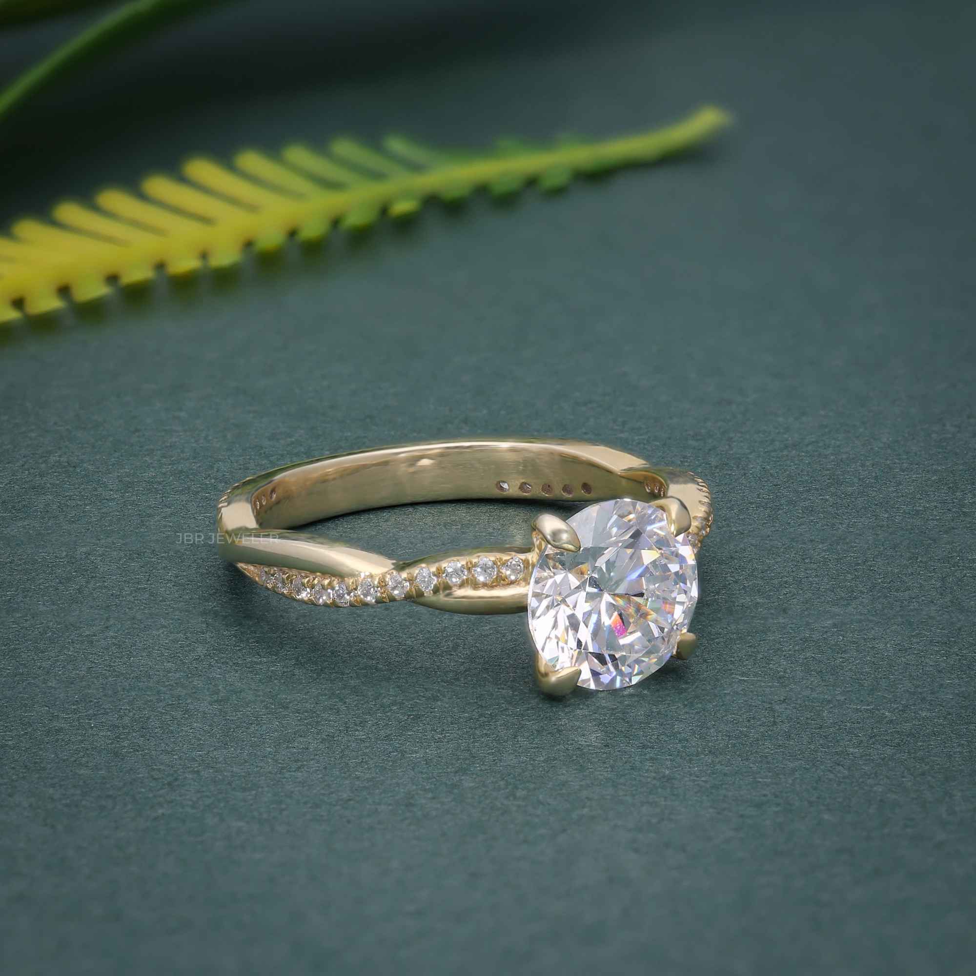 1.00CT Pave Set Lab Grown Ring with Twist Design
