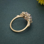 Flower halo setting with 1.0CT round lab-grown diamond