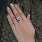 A blooming floral halo ring with 1.0CT lab diamond