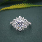 Halo engagement ring with 1.0CT round lab-grown gem