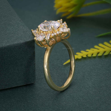 1.25CT Oval Diamond Halo Set Moissanite Engagement Ring