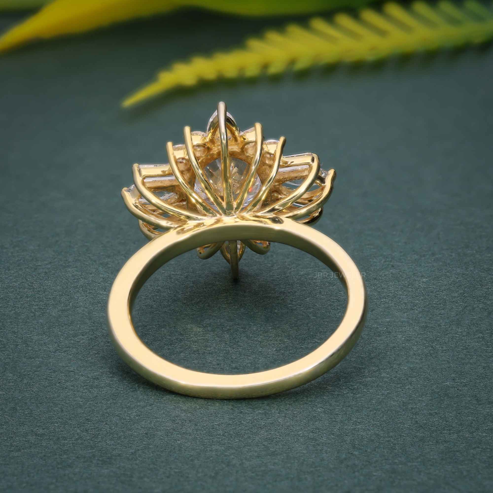 1.25CT Oval Diamond Halo Set Moissanite Engagement Ring - JBR Jeweler