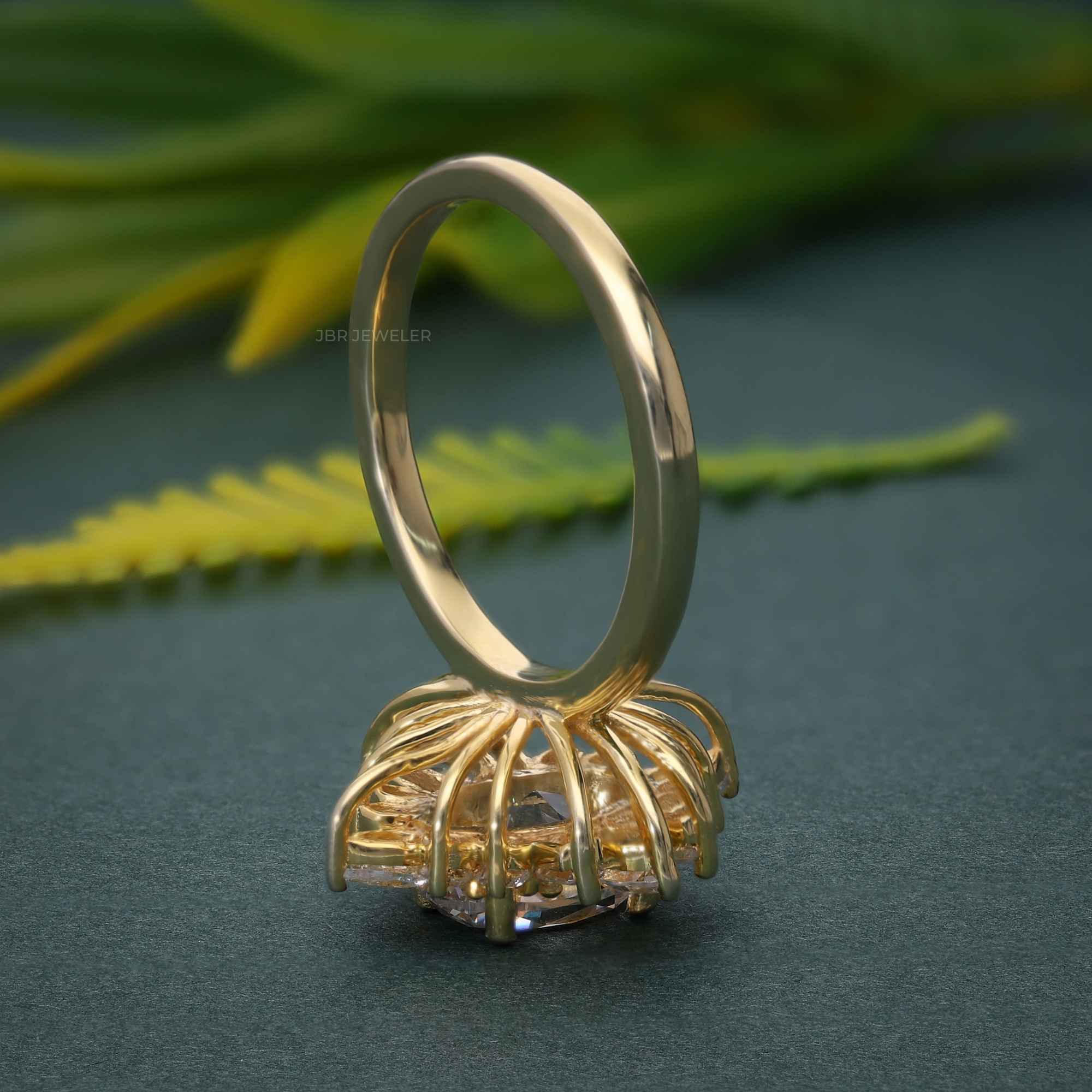 1.25CT Oval Diamond Halo Set Moissanite Engagement Ring - JBR Jeweler