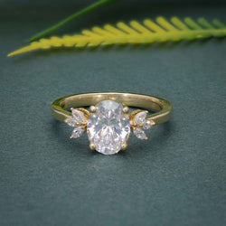 1.25 CT Moissanite Oval Lab Grown Bridal Ring
