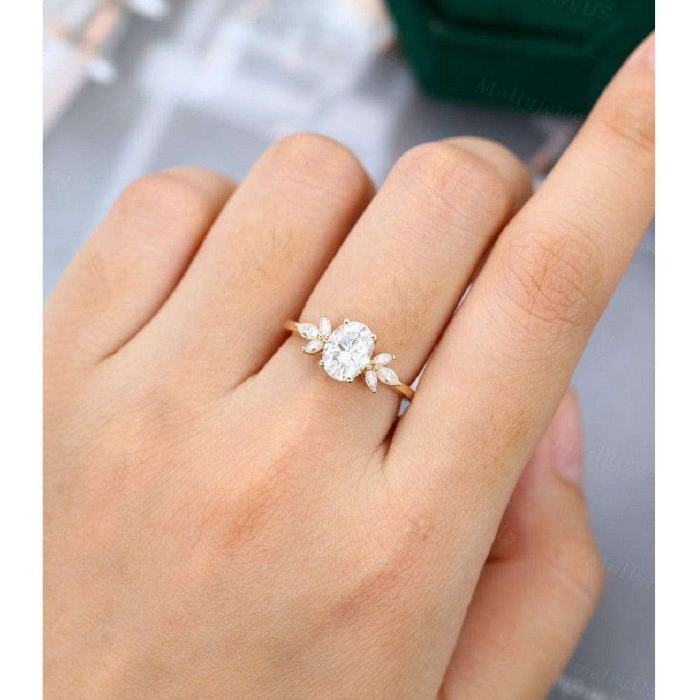 1.25 CT Moissanite Oval Ring for Bridal Elegance