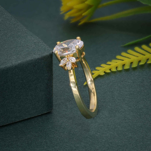Lab Grown 1.25 CT Oval Moissanite Bridal Ring