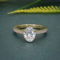 1.30CT Oval Diamond Solitaire Migraine Six Prong Moissanite Engagement Ring - JBR Jeweler