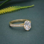 1.30CT Oval Diamond Solitaire Migraine Six Prong Moissanite Engagement Ring - JBR Jeweler