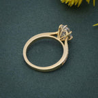 1.30CT Oval Diamond Solitaire Migraine Six Prong Moissanite Engagement Ring - JBR Jeweler