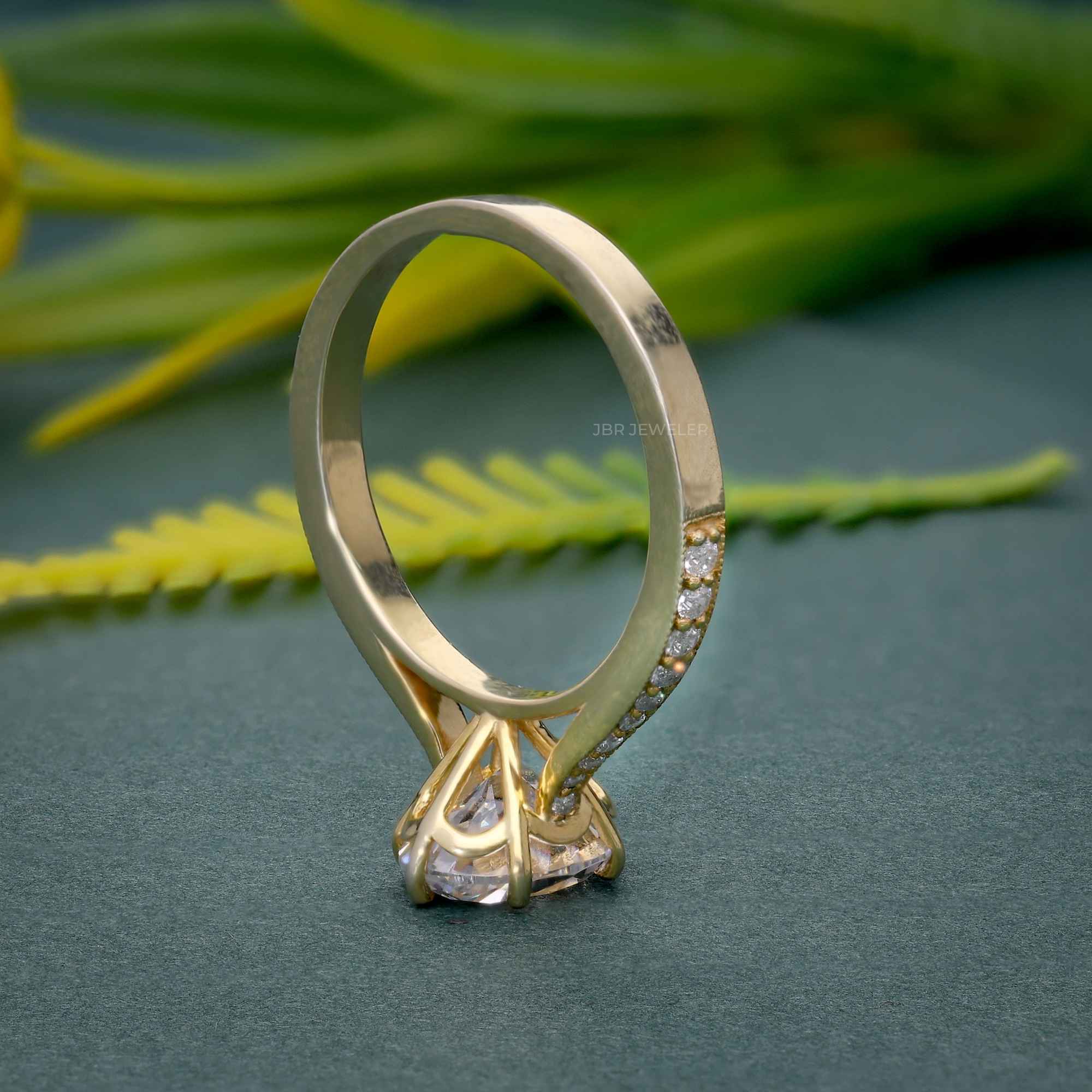 1.30CT Oval Diamond Solitaire Migraine Six Prong Moissanite Engagement Ring - JBR Jeweler