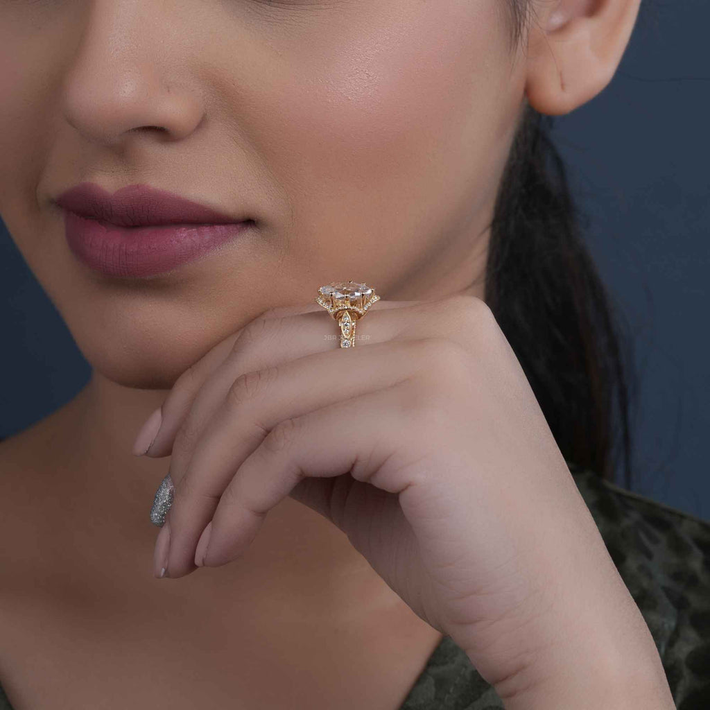 1.50CT Marquise Cut Moissanite Vintage Style Engagement Ring - JBR Jeweler