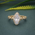 1.50CT Marquise Cut Moissanite Vintage Style Engagement Ring - JBR Jeweler