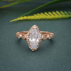 1.50CT Marquise Cut Moissanite Vintage Style Engagement Ring - JBR Jeweler