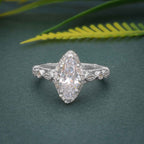 1.50CT Marquise Cut Moissanite Vintage Style Engagement Ring - JBR Jeweler