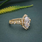 1.50CT Marquise Cut Moissanite Vintage Style Engagement Ring - JBR Jeweler