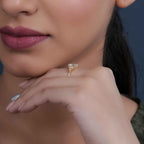 1.50CT Oval Cut Unique Cluster Rose Gold Moissanite Engagement Ring Anniversary Gift - JBR Jeweler