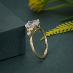 1.50CT Oval Cut Unique Cluster Rose Gold Moissanite Engagement Ring Anniversary Gift - JBR Jeweler
