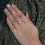 1.50CT Oval Cut Unique Cluster Rose Gold Moissanite Engagement Ring Anniversary Gift - JBR Jeweler