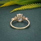 1.50CT Oval Cut Unique Cluster Rose Gold Moissanite Engagement Ring Anniversary Gift - JBR Jeweler