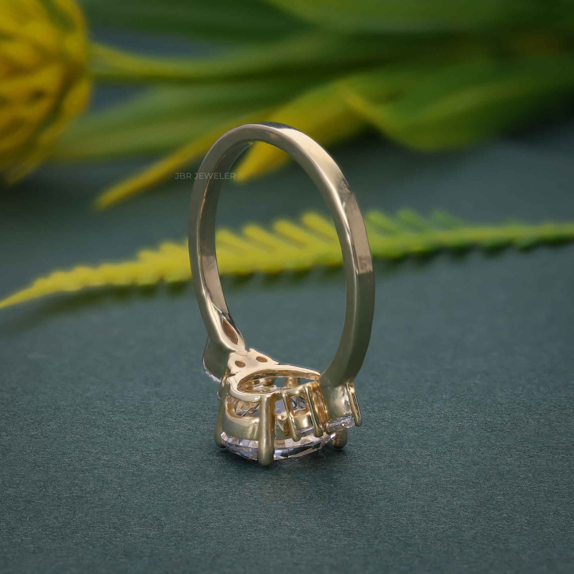 1.50CT Oval Cut Unique Cluster Rose Gold Moissanite Engagement Ring Anniversary Gift - JBR Jeweler