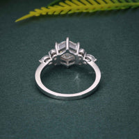 Bague de fiançailles moissanite taille hexagonale 1,5 ct