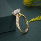 1.5CT Round Cut White Gold Bridal Wedding Solitaire Moissanite Engagement Ring - JBR Jeweler