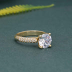 1.5CT Round Cut White Gold Bridal Wedding Solitaire Moissanite Engagement Ring - JBR Jeweler