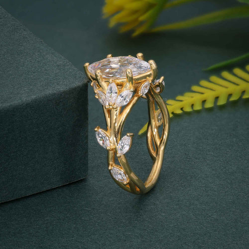 1.5 CT Diamond Cluster Moissanite Wedding Engagement Ring - JBR Jeweler