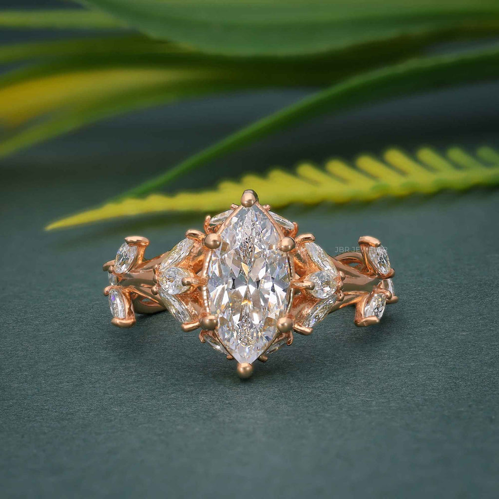 1.5 CT Diamond Cluster Moissanite Wedding Engagement Ring - JBR Jeweler