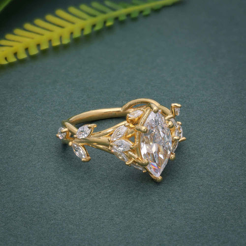 1.5 CT Diamond Cluster Moissanite Wedding Engagement Ring - JBR Jeweler