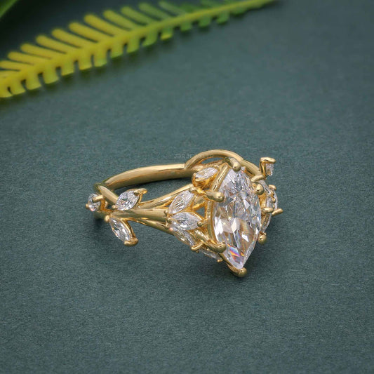 1.5 CT Diamond Cluster Moissanite Wedding Engagement Ring