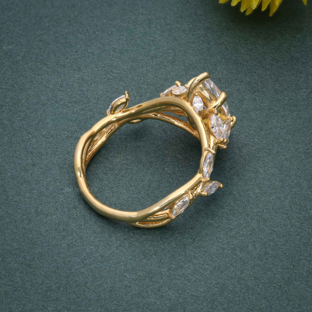 1.5 CT Diamond Cluster Moissanite Wedding Engagement Ring - JBR Jeweler