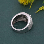 1.5ct Men's Brilliant Cut Moissanite Diamond S925 Silver Band Side Stones Ring - JBR Jeweler